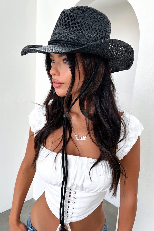 Ricky Cowboy Hat - Black For Cheap